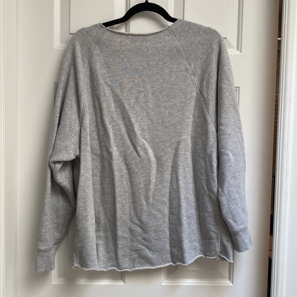 Aerie over sized split neck sweatshirt, heather grey, size Small - Picture 6 of 7